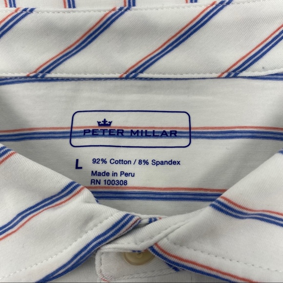 Peter Millar Seaside Wash Striped Golf Polo Shirt - Picture 5 of 5
